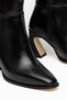 Gisella Women's Black Shiny Leather Special Design Heeled Boots - 3