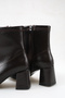 Women's Brown Pointed Toe Heeled Boots - 4
