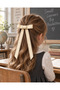 Black Punto Stitched Tail Ballerina Bow with Automatic Clip