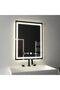 Rectangular LED Mirror, 45x60cm, Verite MotionGlow Marcello, Defog System, Clock & Thermometer, Dimmable - 4