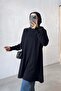Mercerized Tunic with Shoulder Accessory Detail - Black - 4