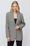 Women's Houndstooth Patterned Classic Cut Blazer Jacket - 3