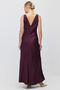 Women's V-Neck Sleeveless Satin Long Dress - 3