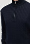 Men's braided cable knit sweater with stand collar - 5