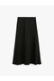Normal Waist Midi Flared Satin Skirt - 2