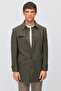 Men's Buttoned Straight-Cut Trench Coat - 2