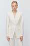 Women's Collarless V-Neck Single Button Blazer Jacket - 2