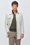 Men's Buttoned Straight-Cut Trench Coat