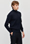 Men's braided cable knit sweater with stand collar - 4