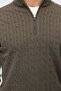Men's braided cable knit sweater with stand collar - 6