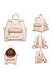 Miss Gail Cat Design Backpack features a playful cream-and-pink color combination with an embroidered cat face, soft 3D ear details, paw-style side accents and matching pink trim. The roomy main compa - 2