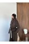 Women's Belted Pocketed Stand Collar Cashmere Trench Coat - 3