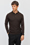 Men's Polo Neck Patterned Knitwear Sweater - 4