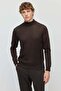 Men's Half Fishnet Patterned Knitwear Sweater - 2