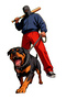  Man Rottweiler Sticker Car, Motorcycle, Helmet, Laptop, Glass Sticker 13X7 cm