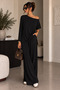 Kayık Yaka Casual Two-Piece Set with Wide Legs and Comfortable Cut