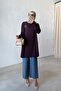 Shoulder Zippered Mercerized Tunic - Plum - 5