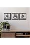 Wooden Acrylic Triple Set of Subhanallah Alhamdulillah AllahuAkbar Calligraphy, Islamic Ramadan Wall Decorations, Modern Muslim Housewarming Gift, 16x16 inch, Black