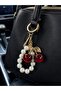 Pearl Gold Cherry Bag Charm Keychain Charm - 2