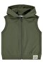 Civil Boy's Basic Vest |   Brushed 2 Thread Zero Sleeve Hoodie |   School Nursery and Daily Use - Khaki