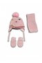Kitti 0-12 Months Baby Girl & Child Fleece Scarf, Beanie, Gloves 3-Piece Set - 2
