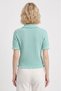 Women's Mint Openwork Polo Collar Buttoned Knitwear Cardigan - 5