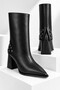 Ri̇vena Metal Ring Detailed Pointed Toe Thick Heeled Women's Boots - 4