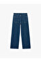 Cotton Zippered Low Waist Buttoned Baggy Denim Trousers - Baggy Jeans - 6