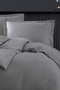 Dora Cotton Satin Double XXL Duvet Cover Set - Gray - 2