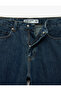 Normal Waist Pocketed Comfortable Fit Cotton Cropped Wide Leg Denim Trousers - Culotte Jeans - 4
