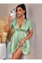 Rochie mini, verde - 5