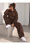 Women's Unprinted Oversize 3 Thread Sweatshirt and Baggy Sweatpants Set - 2