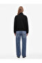Comfortable Fit Long Sleeve Zippered Pocketed High Collar Striped Sweatshirt - 4