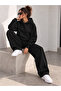 Women's Unprinted Oversize 3 Thread Sweatshirt and Baggy Sweatpants Set - 2