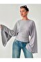Women's Spanish Slit Long Sleeve Slim Sweatshirt with Bow Detail on the Sleeve and Back - 2