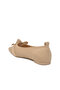 Women's Beige Knitted Ballerinas with Metal Buckle, Elegant, Stylish, Comfortable Sole, Casual Shoes 855470 - 4