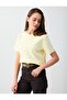 Yellow 100% Cotton Short Sleeve Basic Knitted T-Shirt - 4