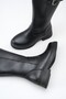 Women's Stylish Buckle-Strap Below-The-Knee Boots Black - 4
