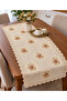 Lace Embroidery Look Pvc Runner Coffee Table Cabinet Cover / Size: 40 X 82 cm / 1 Piece / Cream - 3
