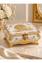 Peacock White Gold Embellished Jewelry Box Large Size - 4
