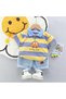 Boys’ Summer Jeans 2-Piece Set | 9-12 Months | Blue& Yellow | Denim | Stylish & Comfortable - 2
