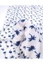 White with Blue Palm Pattern Viscose Voile Fabric for Shirts & Dresses 140X280Cm - 5
