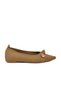 Women's Tan Knitted Ballerina Shoes with Metal Buckle, Elegant, Stylish, Comfortable Sole, Casual Shoes 855470 - 3