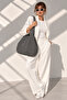 Women's Smoked Hand-Knitted Large Size Daily Shoulder and Shoulder Bag