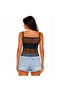 Women’s Black Rhinestone Mesh Sleeveless Cami Top – Free Size - 2