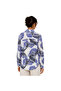 Women’s Blue Tropical Leaf Print Long-Sleeve Button-Up Shirt – Free Size - 3