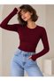 Women's Finger-Looped Crew Neck 100% Organic Cotton Fabric Blouse (Crew Neck 0Vv-1)
