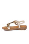 Women's White Bohemian Bead Embroidered Ankle Strap Sandals B100 Z