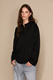 Niven Women's Snap Closure Long Sleeve Black T-Shirt - 2