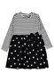 Striped and Heart Patterned Dress for 6-9 Years - Ecru